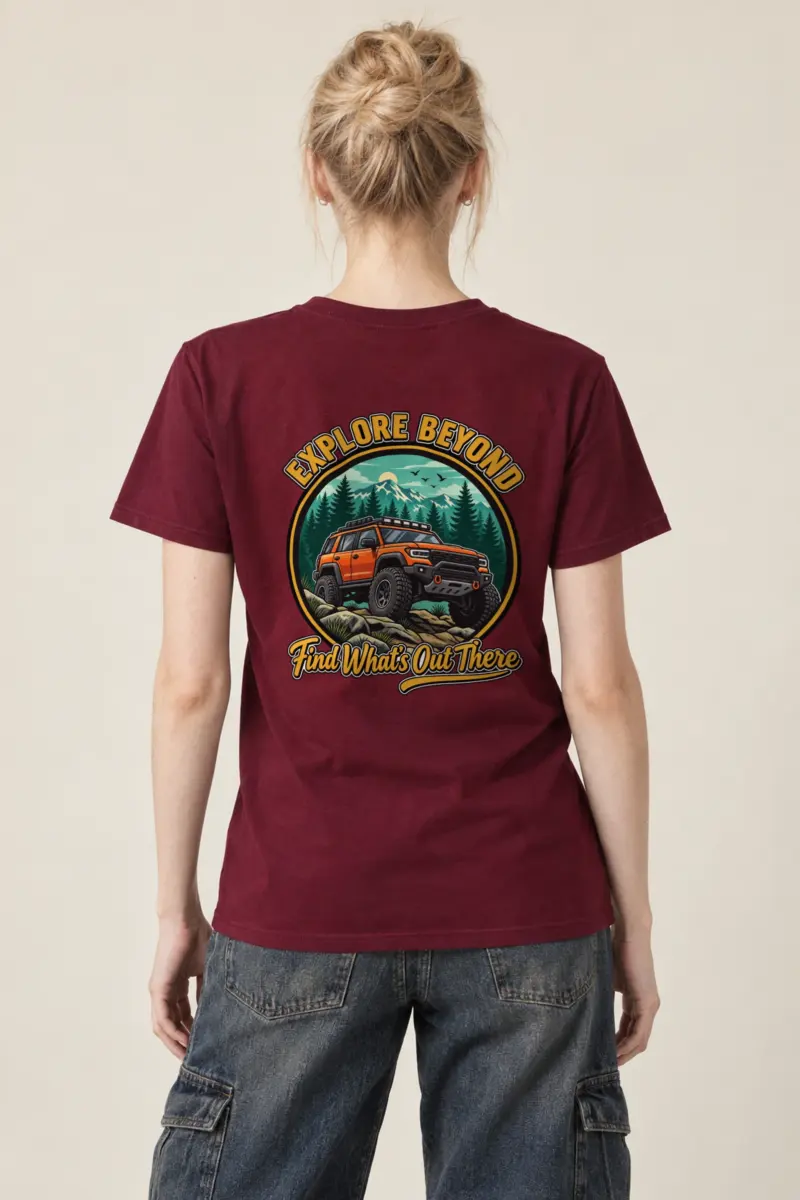 "Explore Beyond" Heavyweight Unisex Crewneck T-shirt
