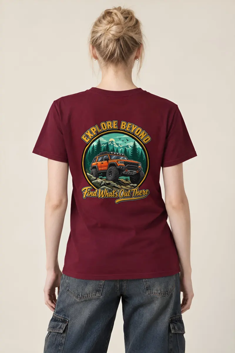 "Explore Beyond" Heavyweight Unisex Crewneck T-shirt