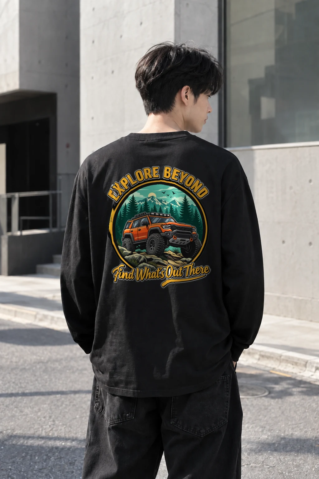 "Explore Beyond" Unisex Longsleeve T-shirt | Gildan 2400