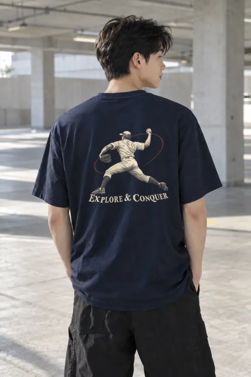 "Explore & Conquer" Heavyweight Unisex Crewneck T-shirt | Gildan 5000
