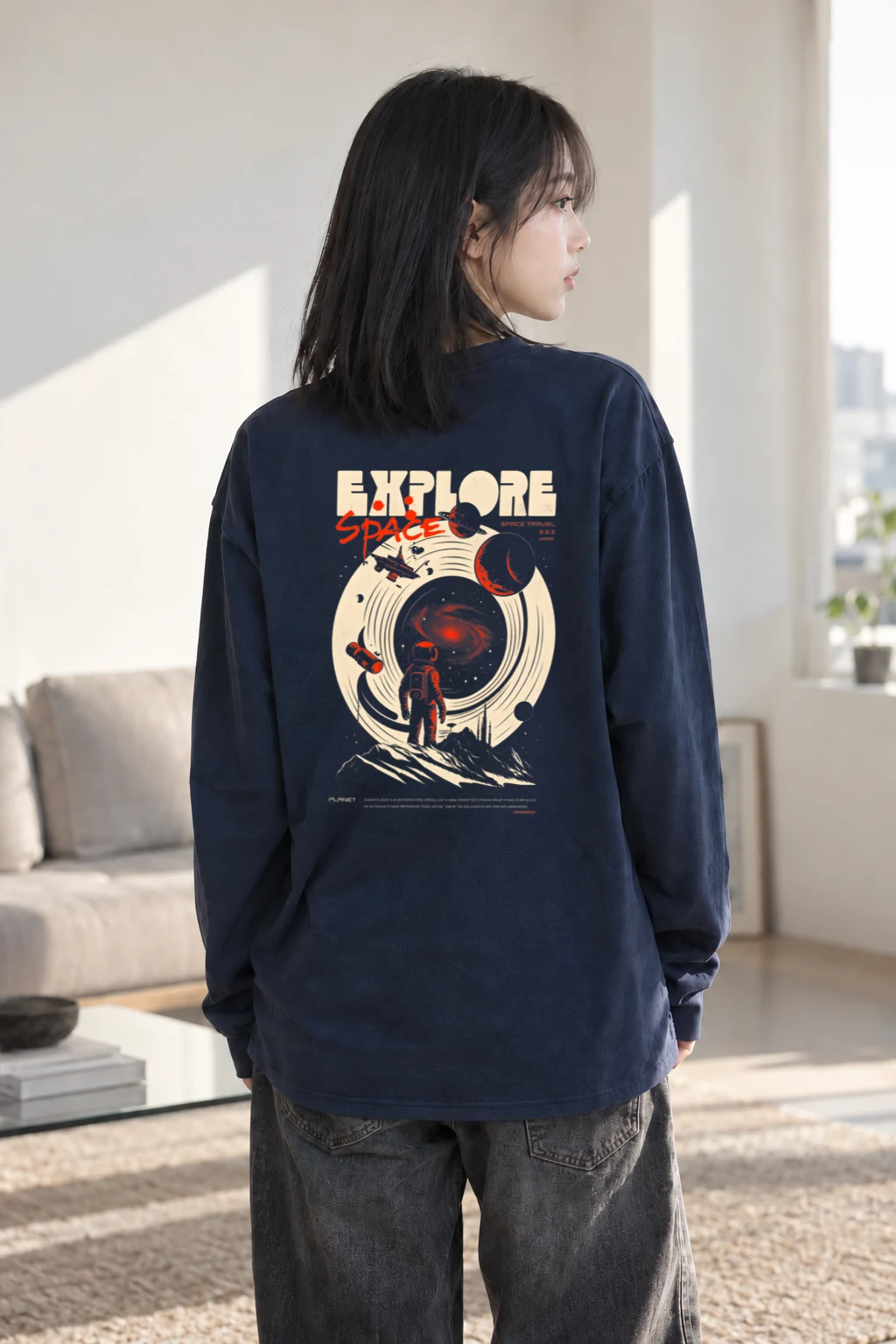 "Explore Space 0.0.5" Unisex Longsleeve T-shirt | Gildan 2400