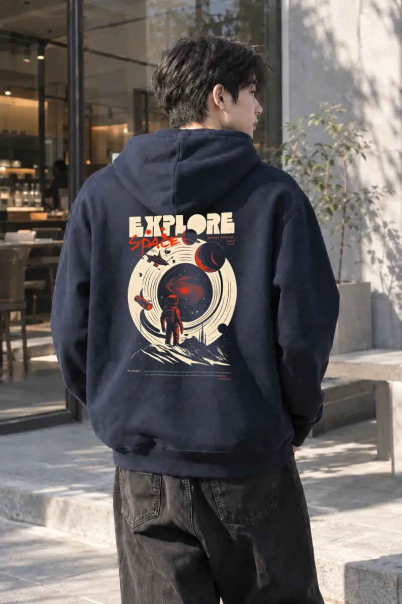 “Explore Space” Heavy Blend Unisex Pullover Hoodie | Gildan 18500