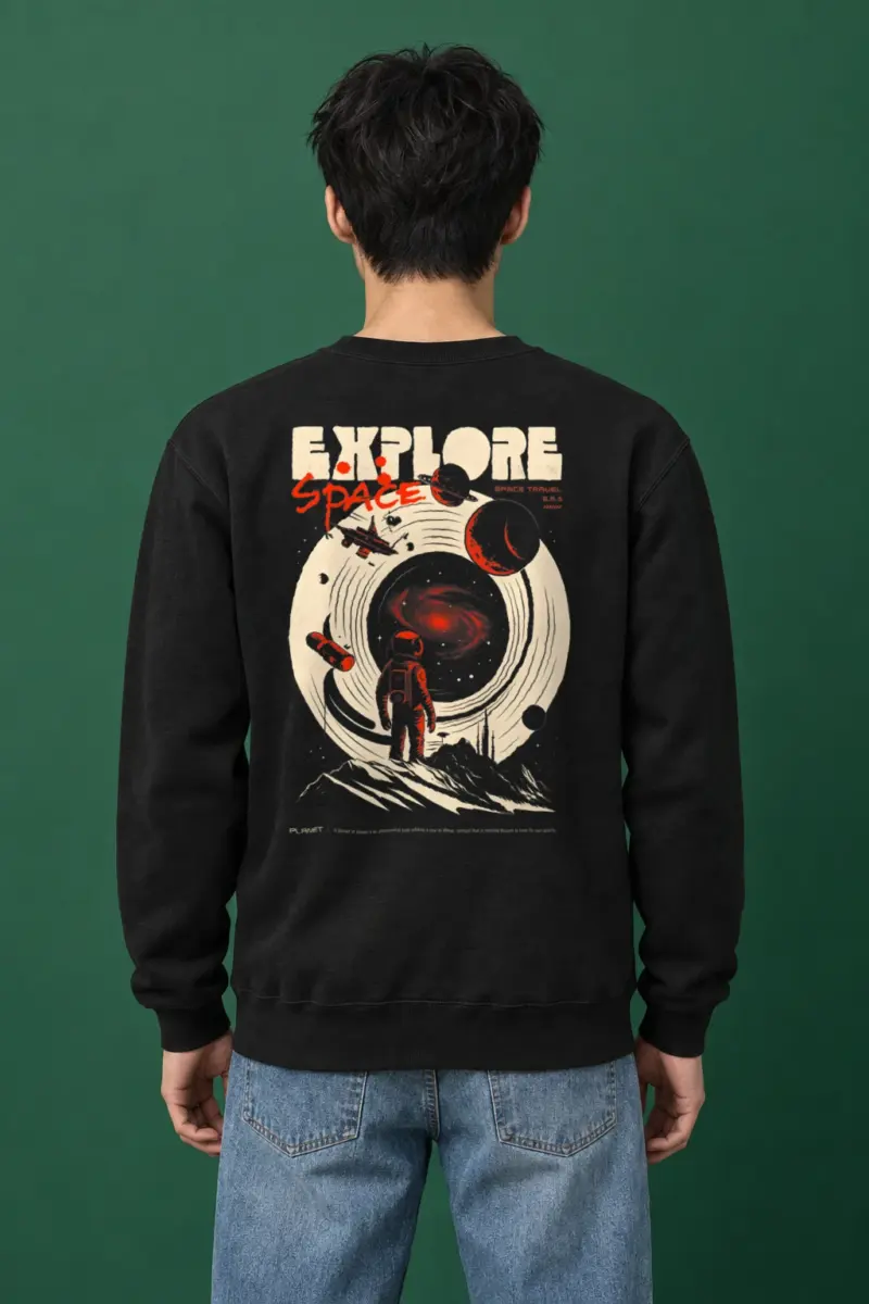 "Explore Space Travel" Heavy Blend Unisex Crewneck Sweatshirt