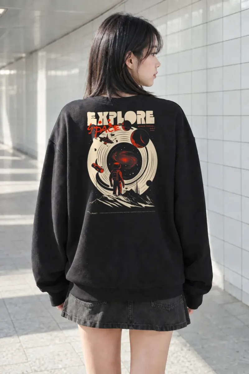 "Explore Space Travel" Heavy Blend Unisex Crewneck Sweatshirt | Gildan 18000