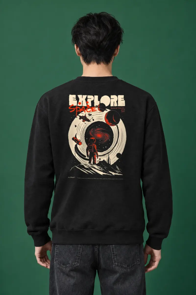 "Explore Space Travel" Heavy Blend Unisex Crewneck Sweatshirt
