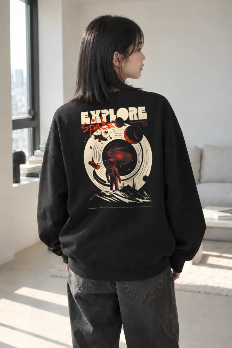 "Explore Space Travel" Heavy Blend Unisex Crewneck Sweatshirt | Gildan 18000