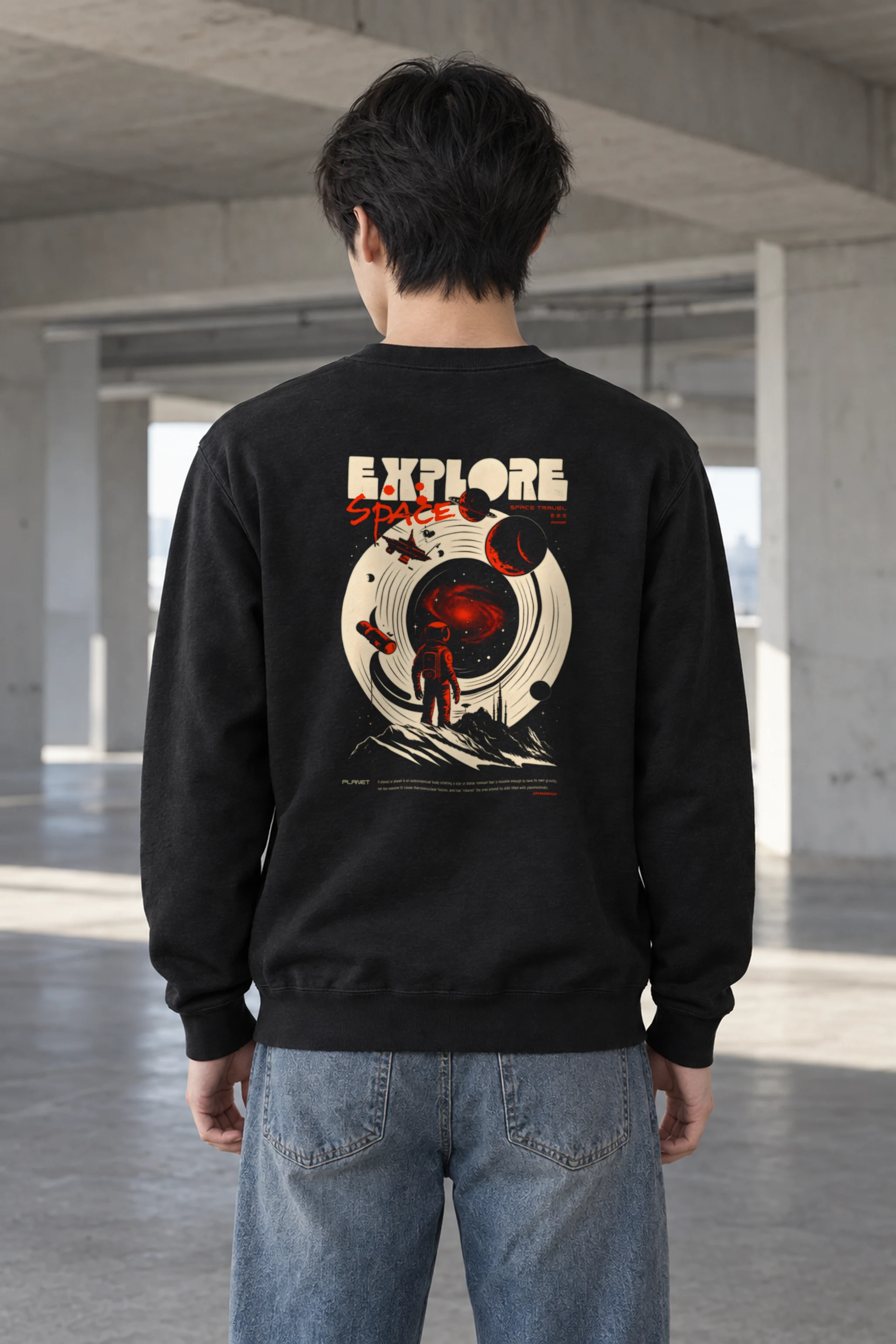 "Explore Space Travel" Heavy Blend Unisex Crewneck Sweatshirt