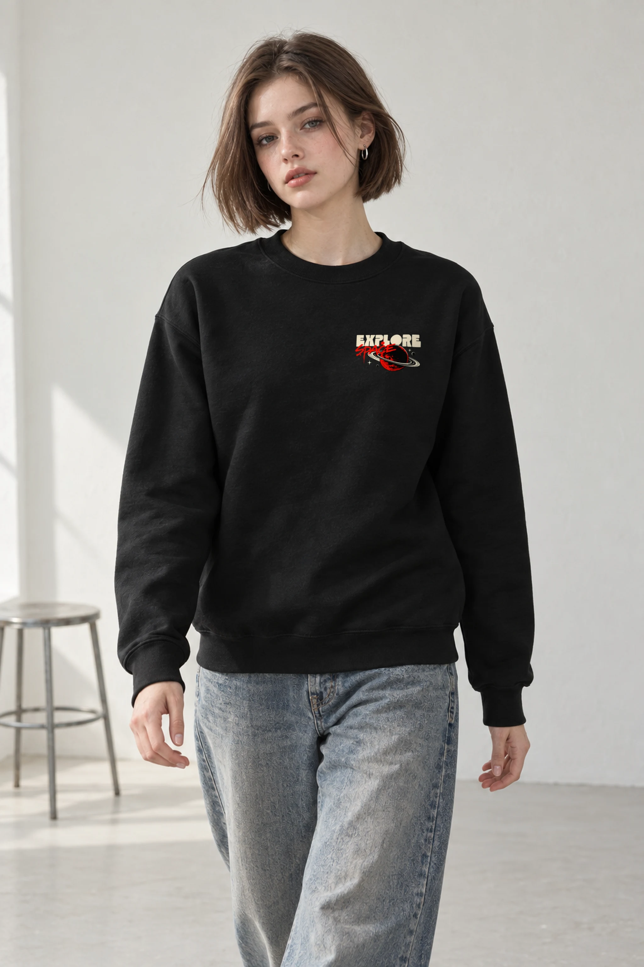 "Explore Space Travel" Heavy Blend Unisex Crewneck Sweatshirt