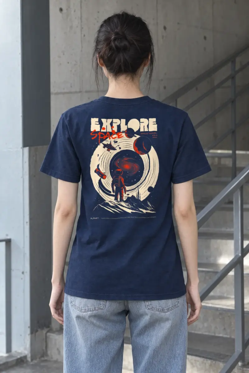 "Explore Space Travel" Heavyweight Unisex Crewneck T-shirt