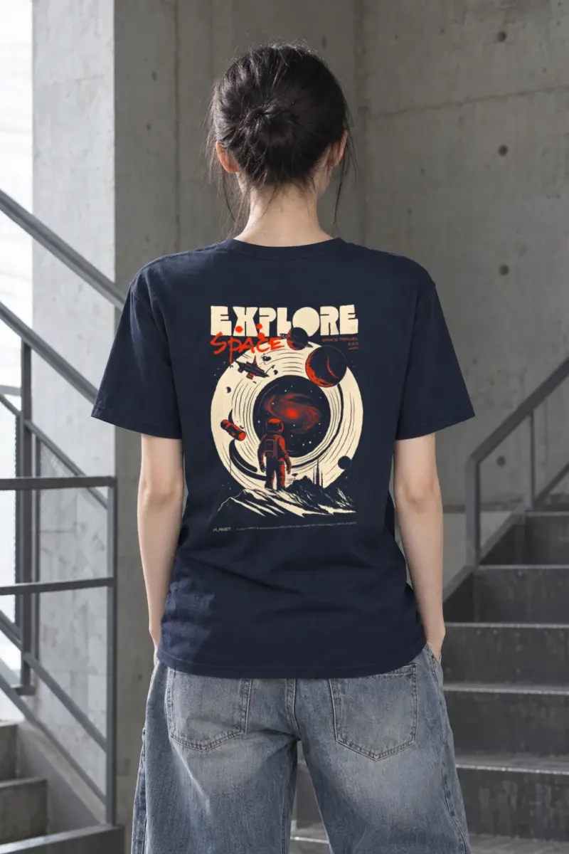 "Explore Space Travel" Heavyweight Unisex Crewneck T-shirt