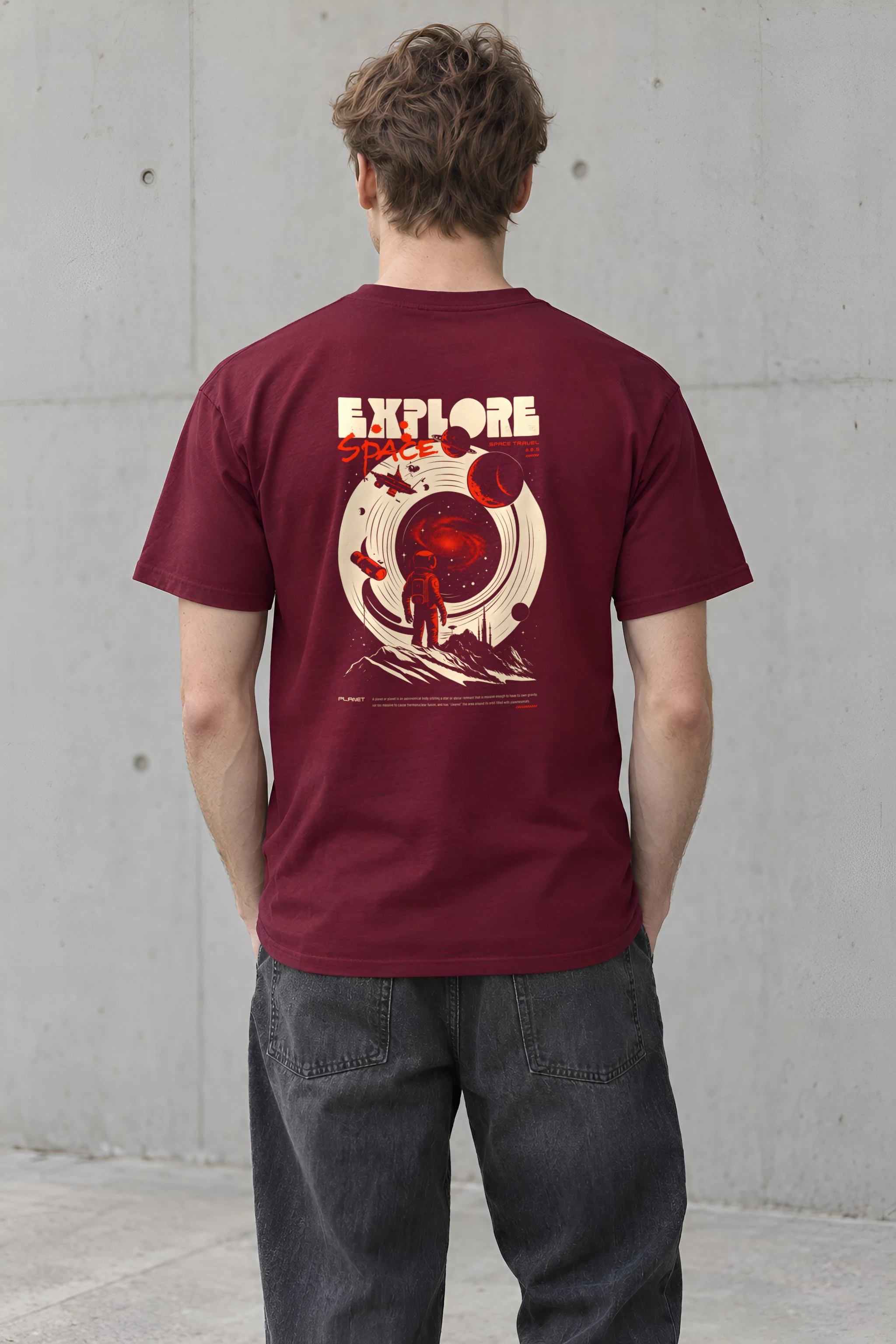 "Explore Space Travel" Heavyweight Unisex Crewneck T-shirt