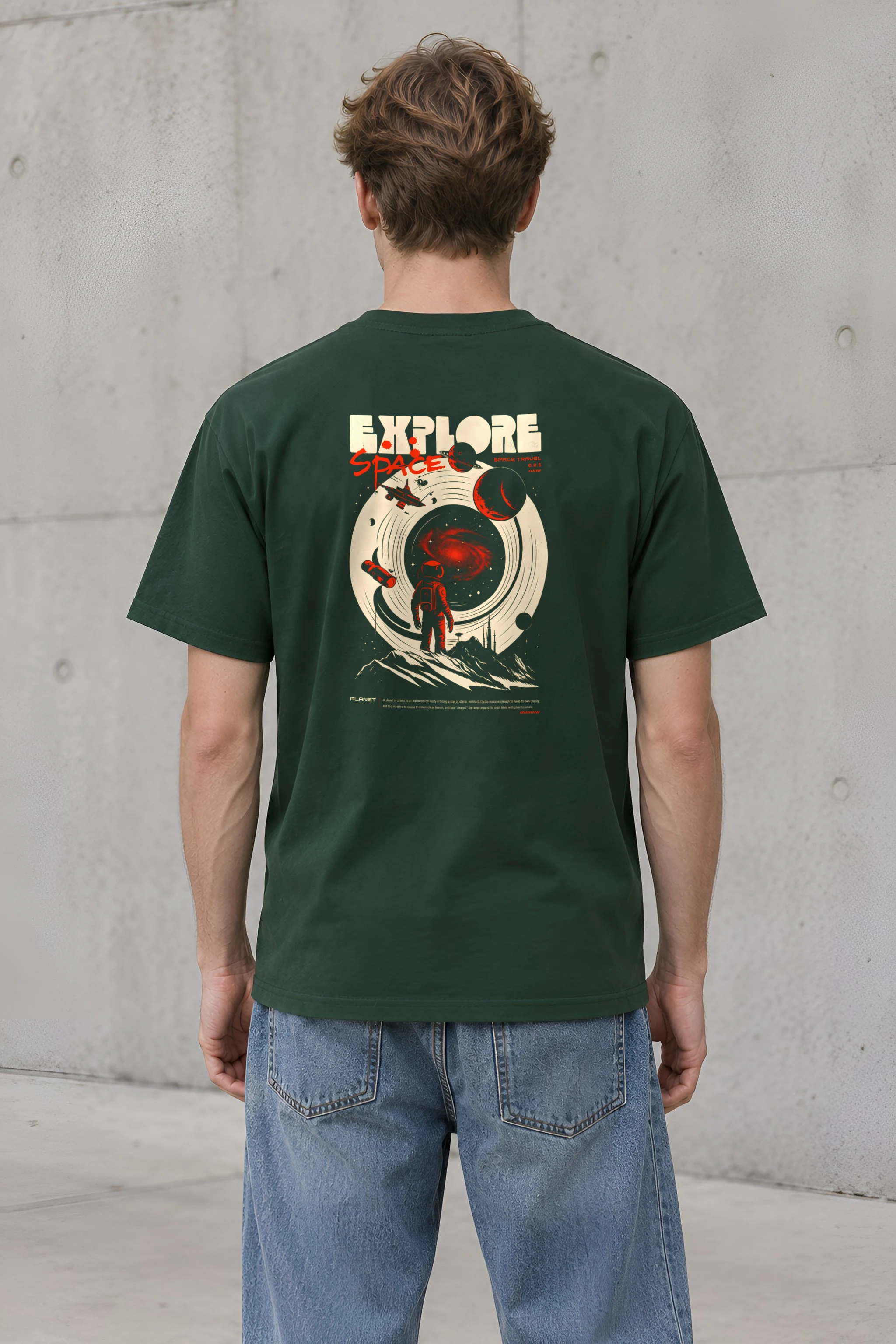 "Explore Space Travel" Heavyweight Unisex Crewneck T-shirt