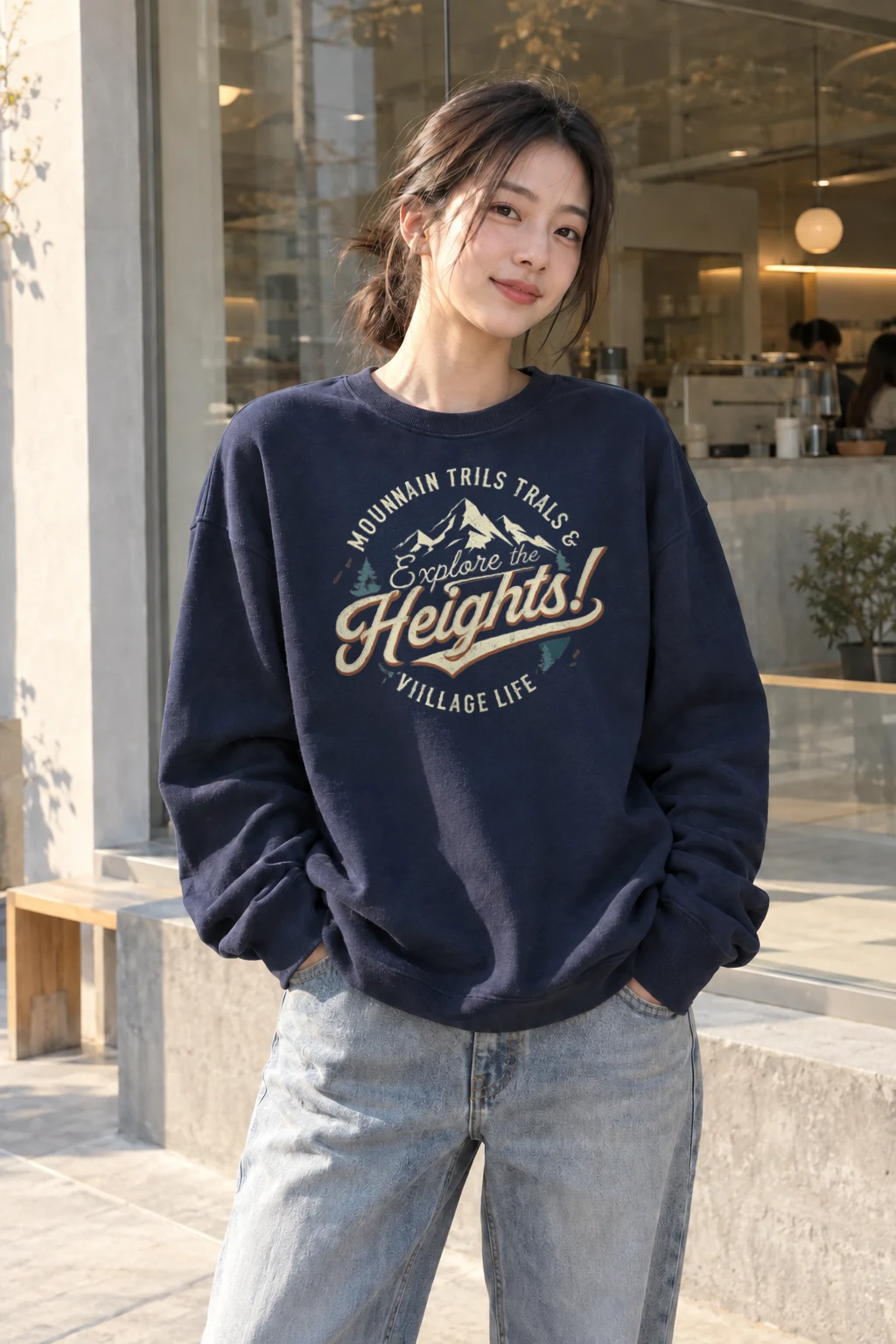 "Explore The Heights" Heavy Blend Unisex Crewneck Sweatshirt | Gildan 18000