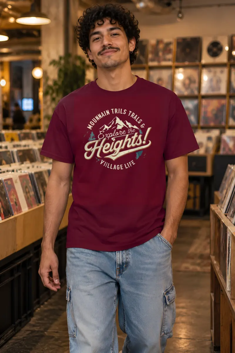 "Explore The Heights" Heavyweight Unisex Crewneck T-shirt