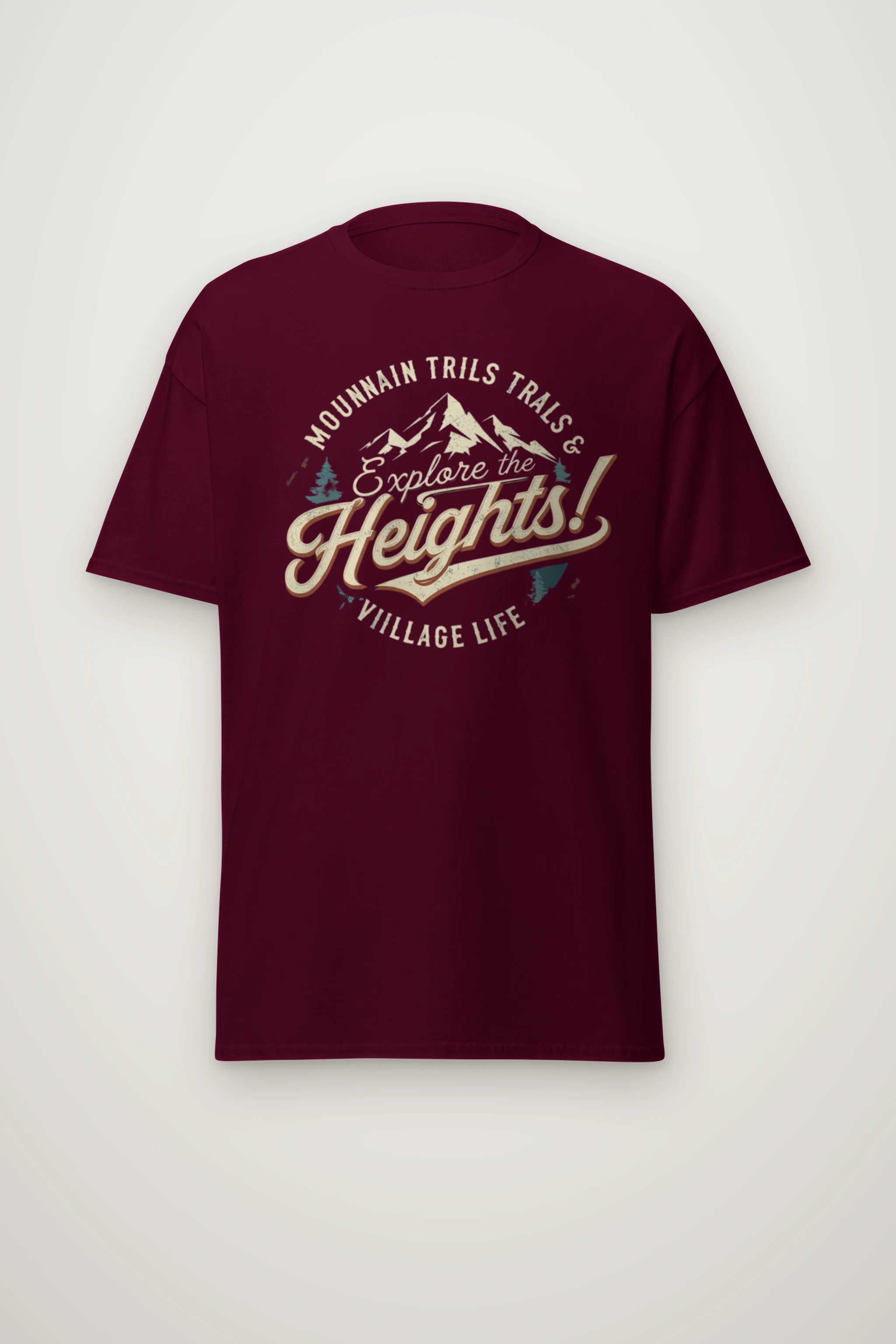 "Explore The Heights" Heavyweight Unisex Crewneck T-shirt