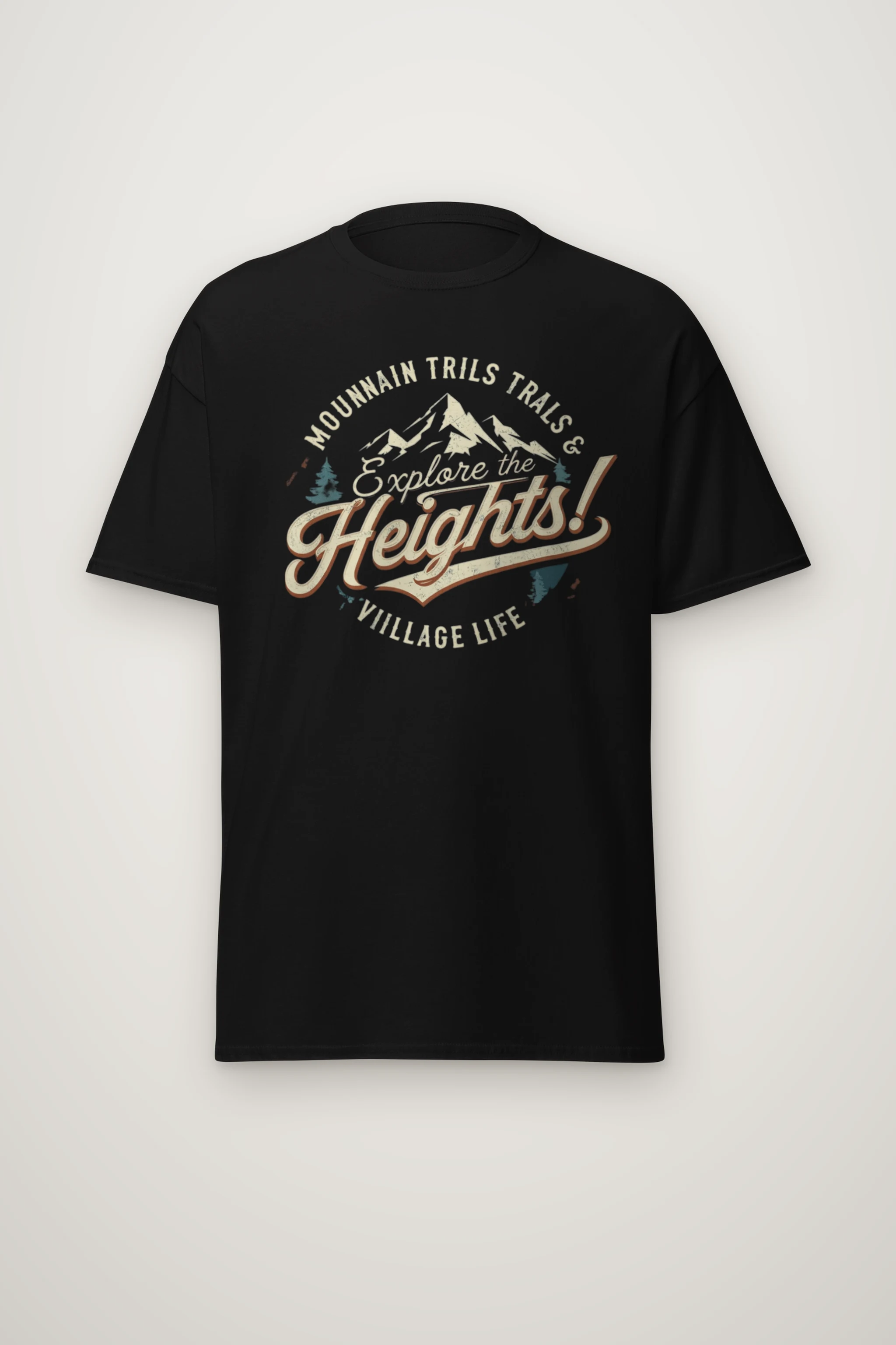 "Explore The Heights" Heavyweight Unisex Crewneck T-shirt