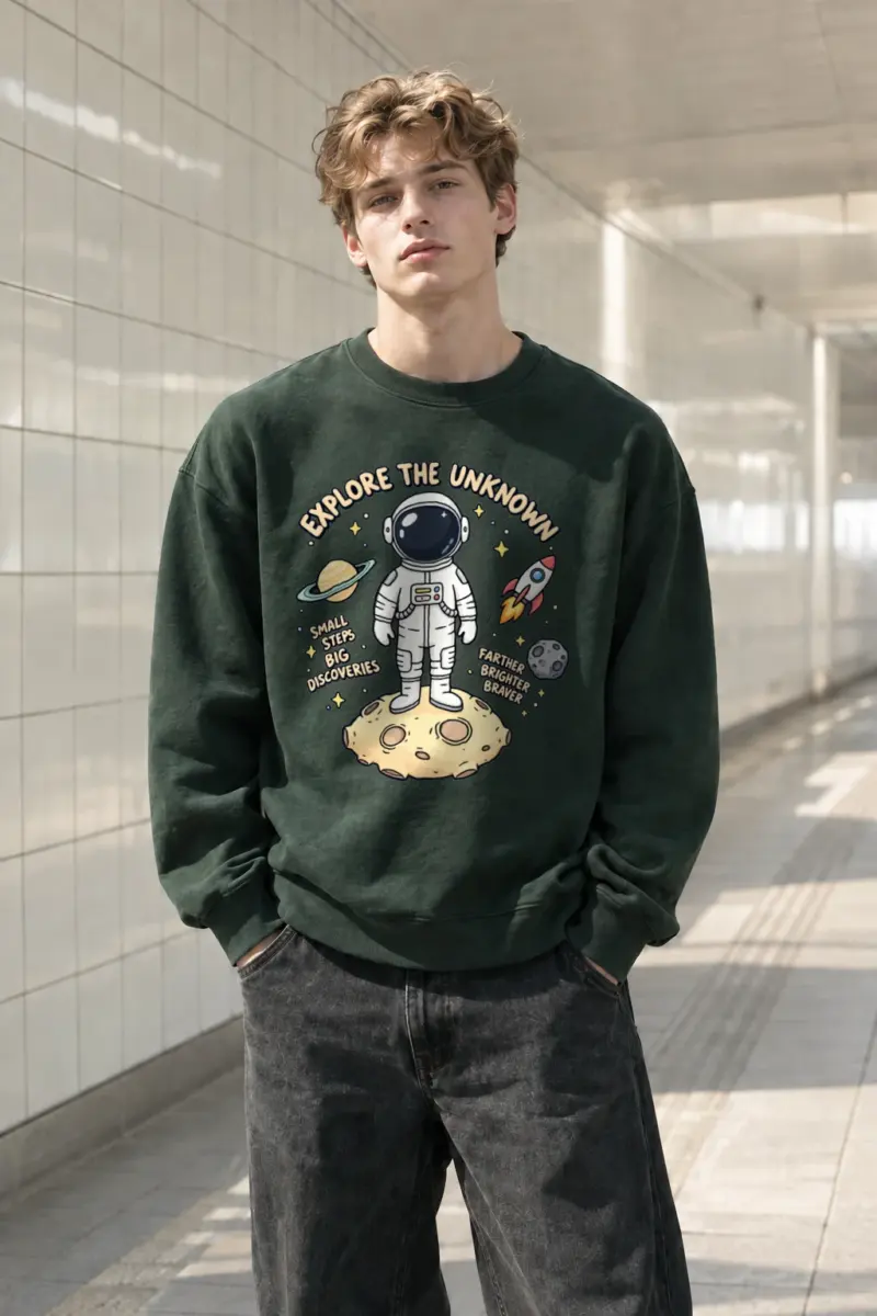 "Explore The Unknown" Heavy Blend Unisex Crewneck Sweatshirt | Gildan 18000