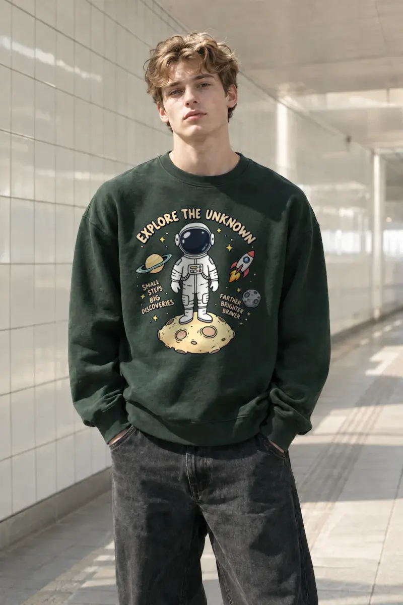 "Explore The Unknown" Heavy Blend Unisex Crewneck Sweatshirt | Gildan 18000