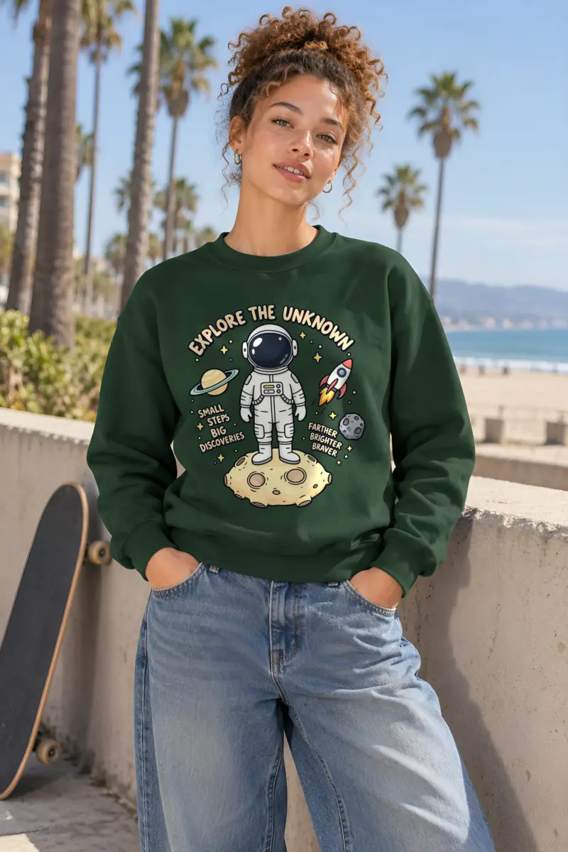 "Explore The Unknown" Heavy Blend Unisex Crewneck Sweatshirt