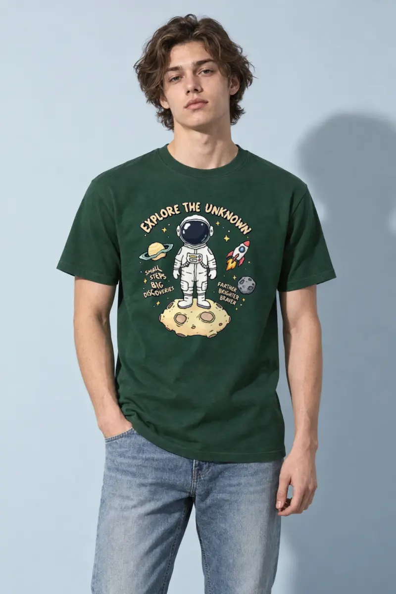 "Explore The Unknown" Heavyweight Unisex Crewneck T-shirt