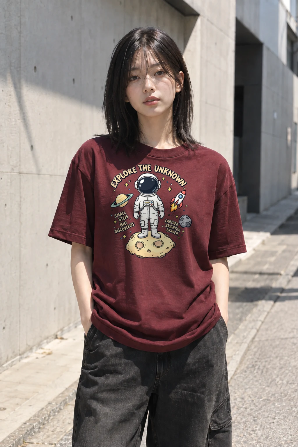 "Explore The Unknown" Heavyweight Unisex Crewneck T-shirt | Gildan 5000