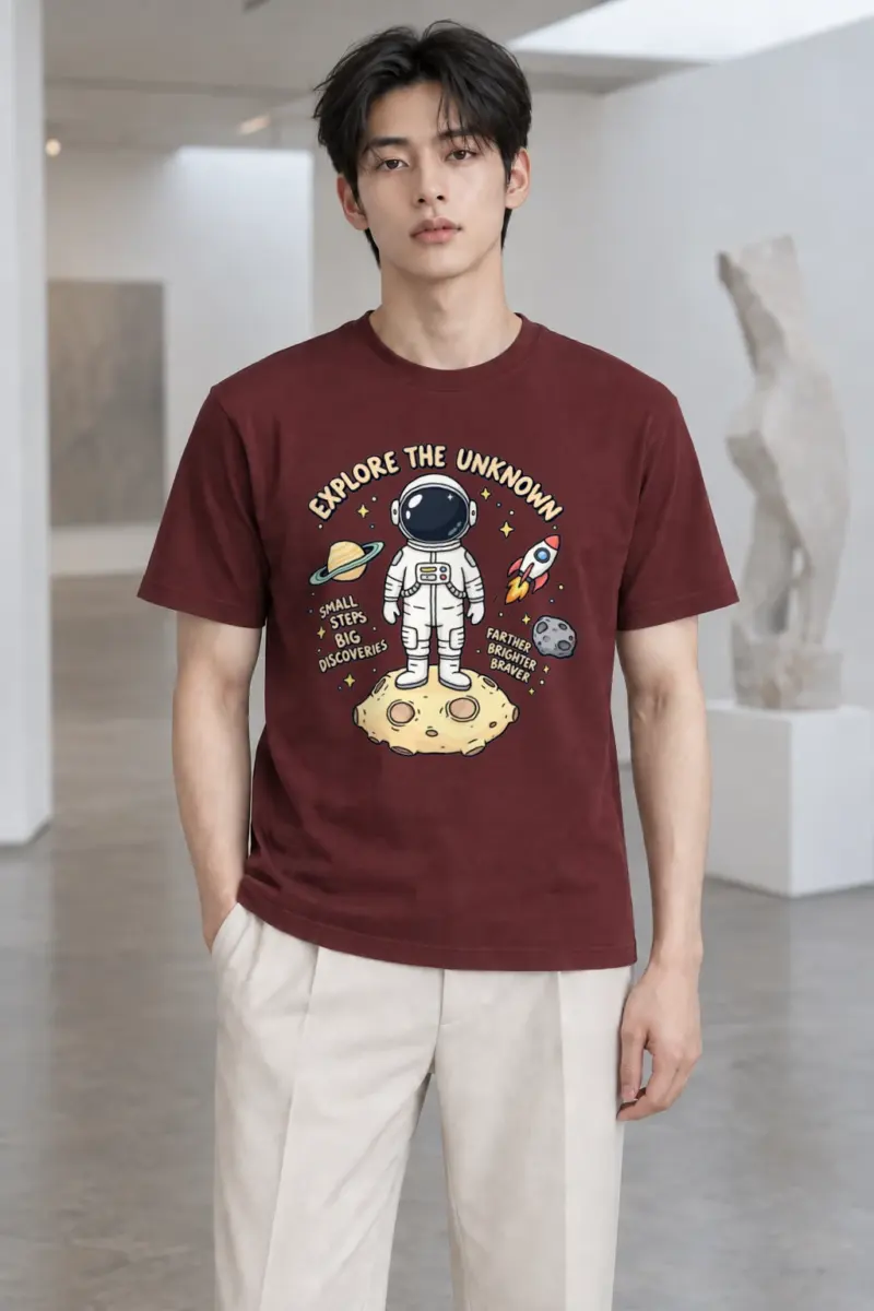 "Explore The Unknown" Heavyweight Unisex Crewneck T-shirt | Gildan 5000
