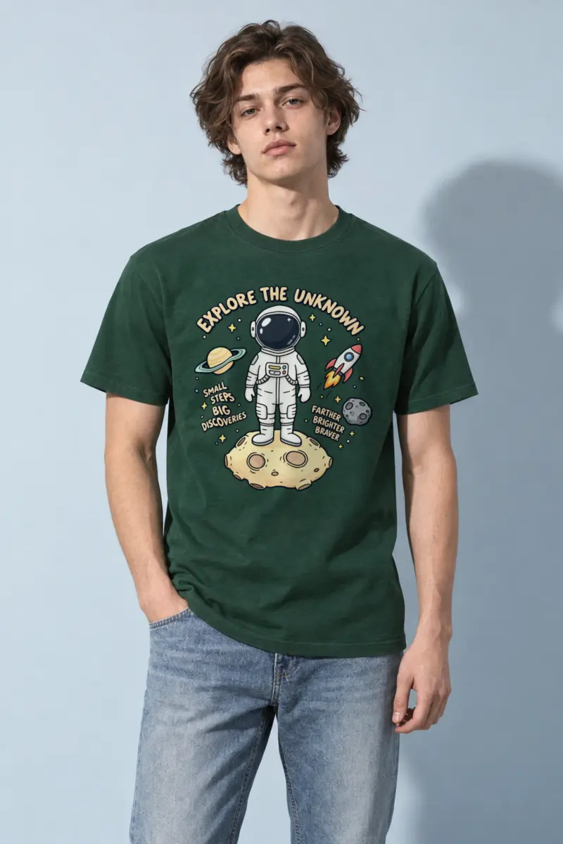 "Explore The Unknown" Heavyweight Unisex Crewneck T-shirt
