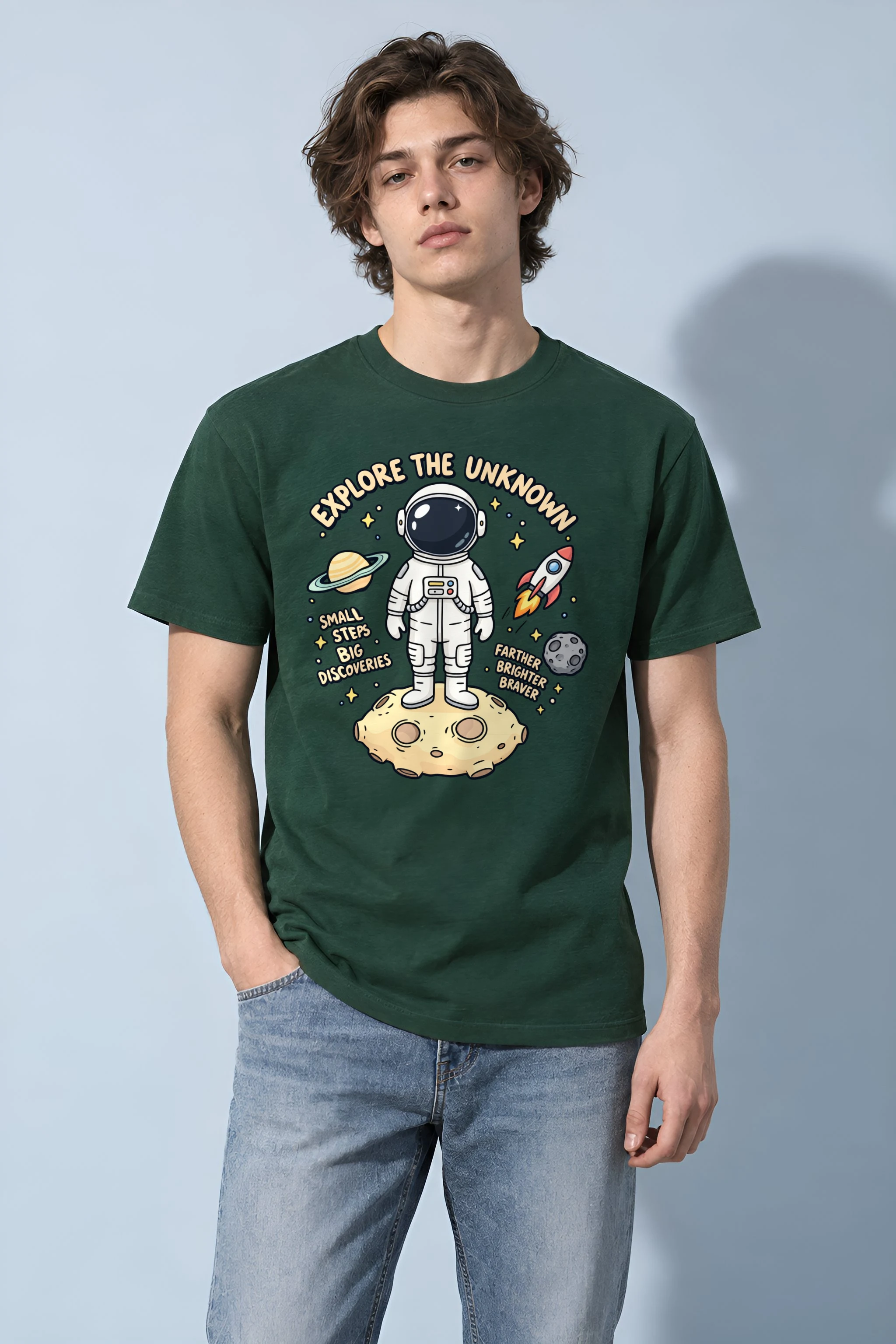 "Explore The Unknown" Heavyweight Unisex Crewneck T-shirt