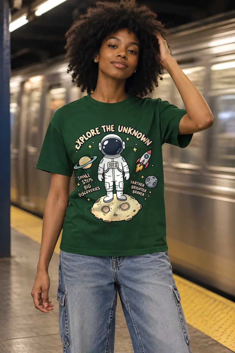 "Explore The Unknown" Heavyweight Unisex Crewneck T-shirt