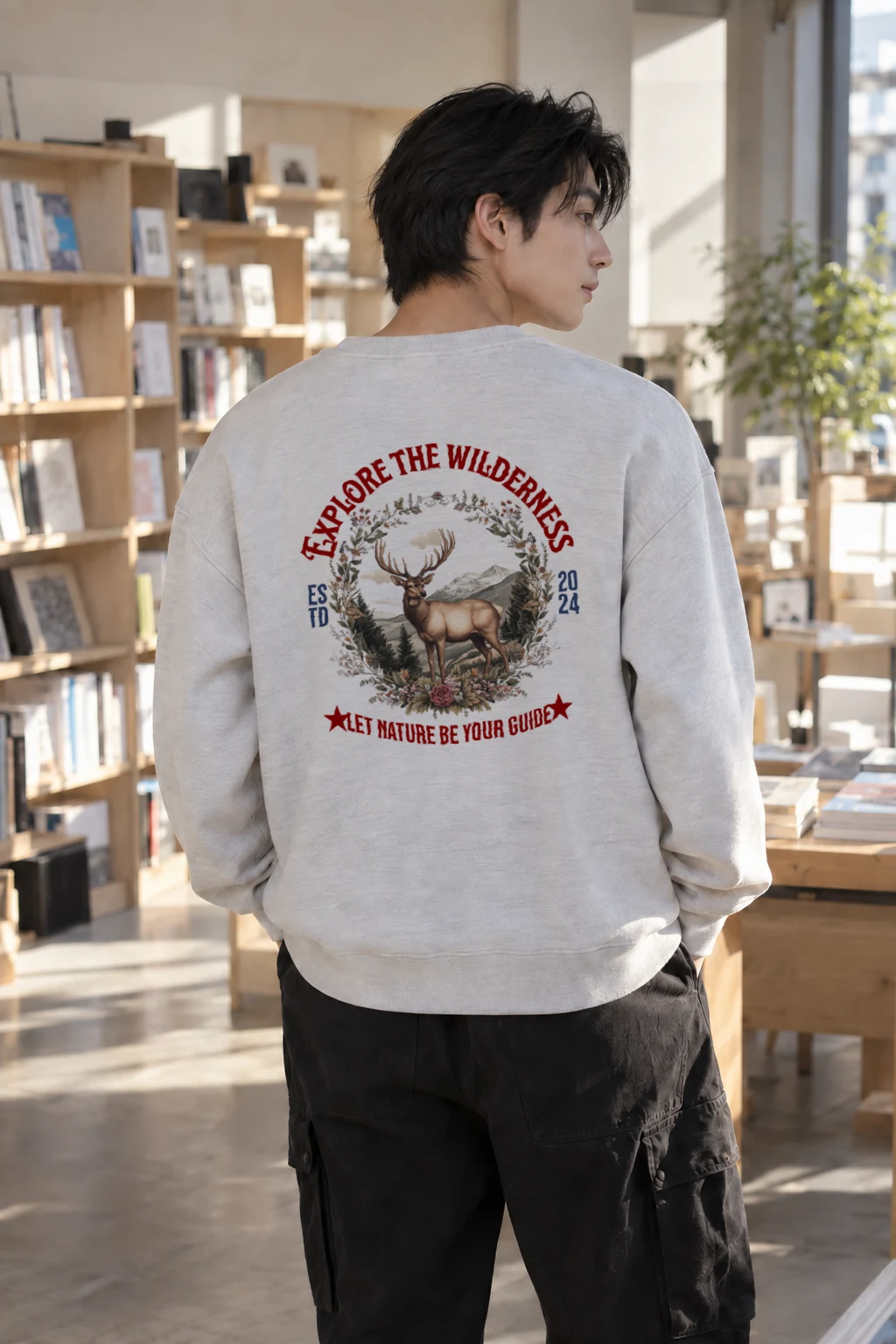 "Explore The Wilderness" Heavy Blend Unisex Crewneck Sweatshirt | Gildan 18000