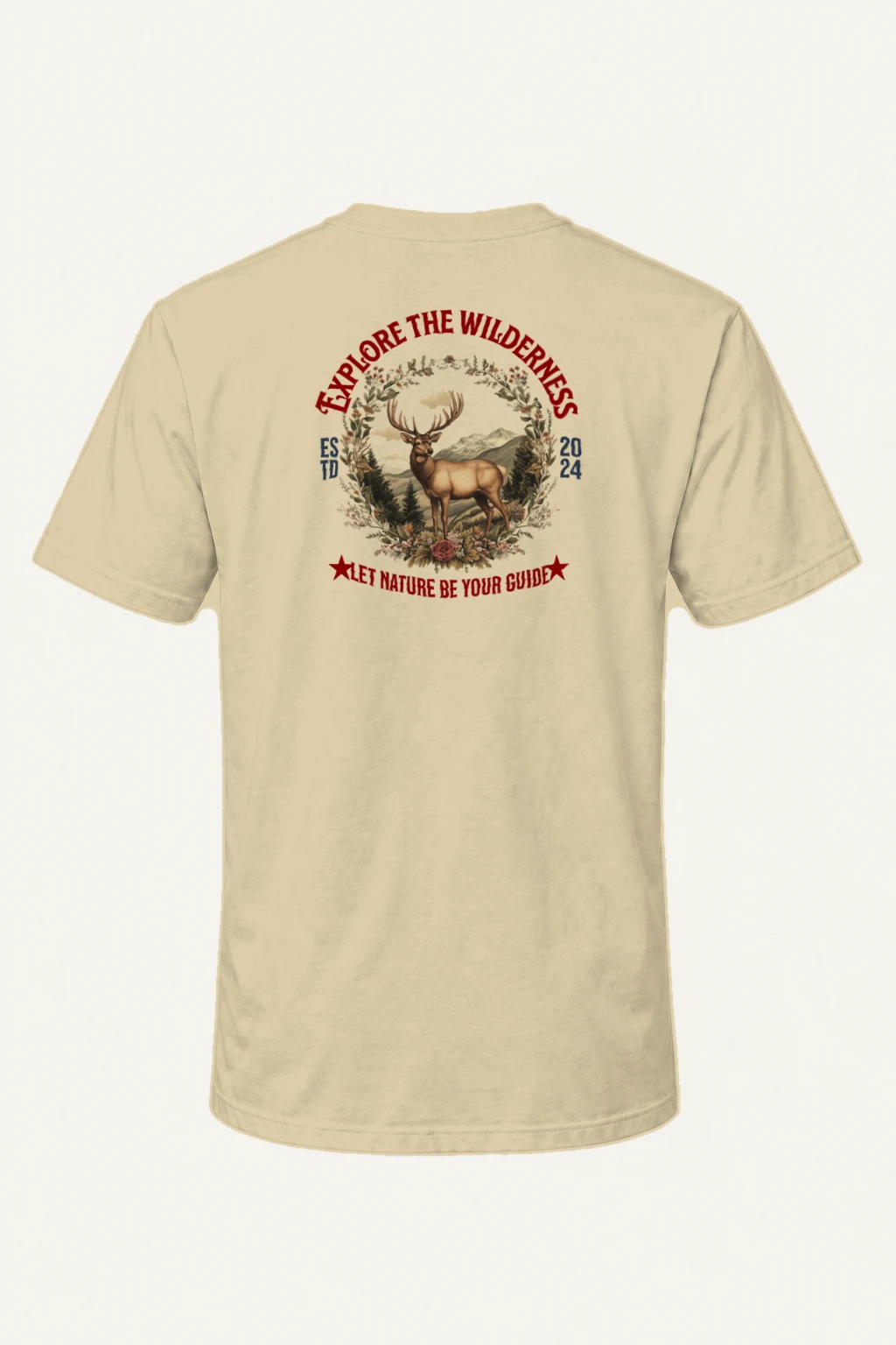"Explore The Wilderness" Heavyweight Unisex Crewneck T-shirt | Gildan 5000