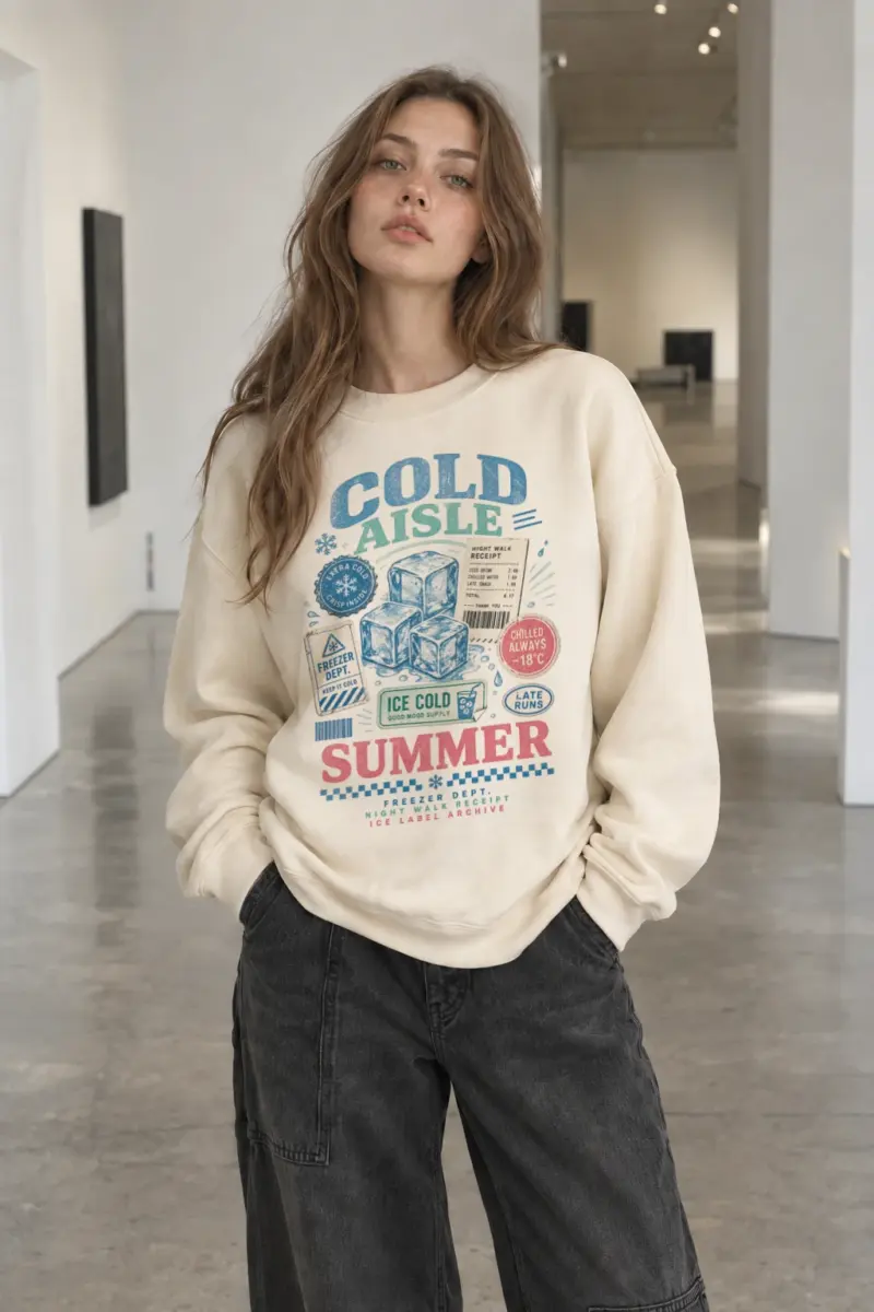 "Extra Cold Aisle" Unisex Sponge Fleece Crewneck Sweatshirt | Bella + Canvas 3901