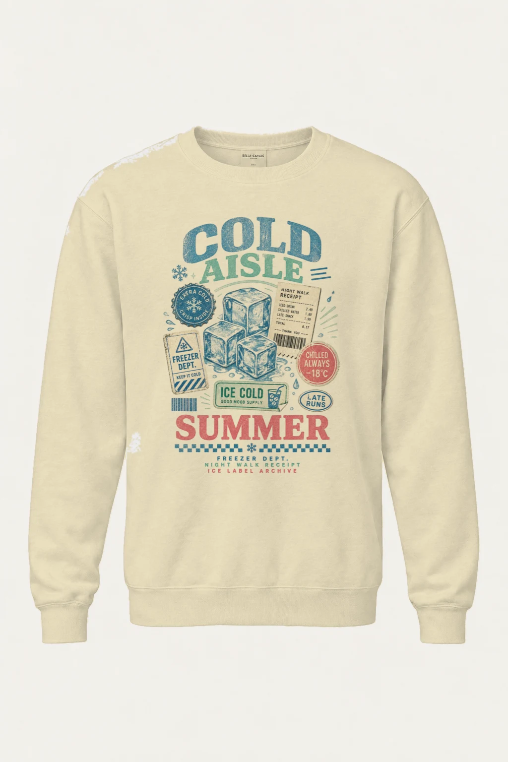 "Extra Cold Aisle" Unisex Sponge Fleece Crewneck Sweatshirt | Bella + Canvas 3901
