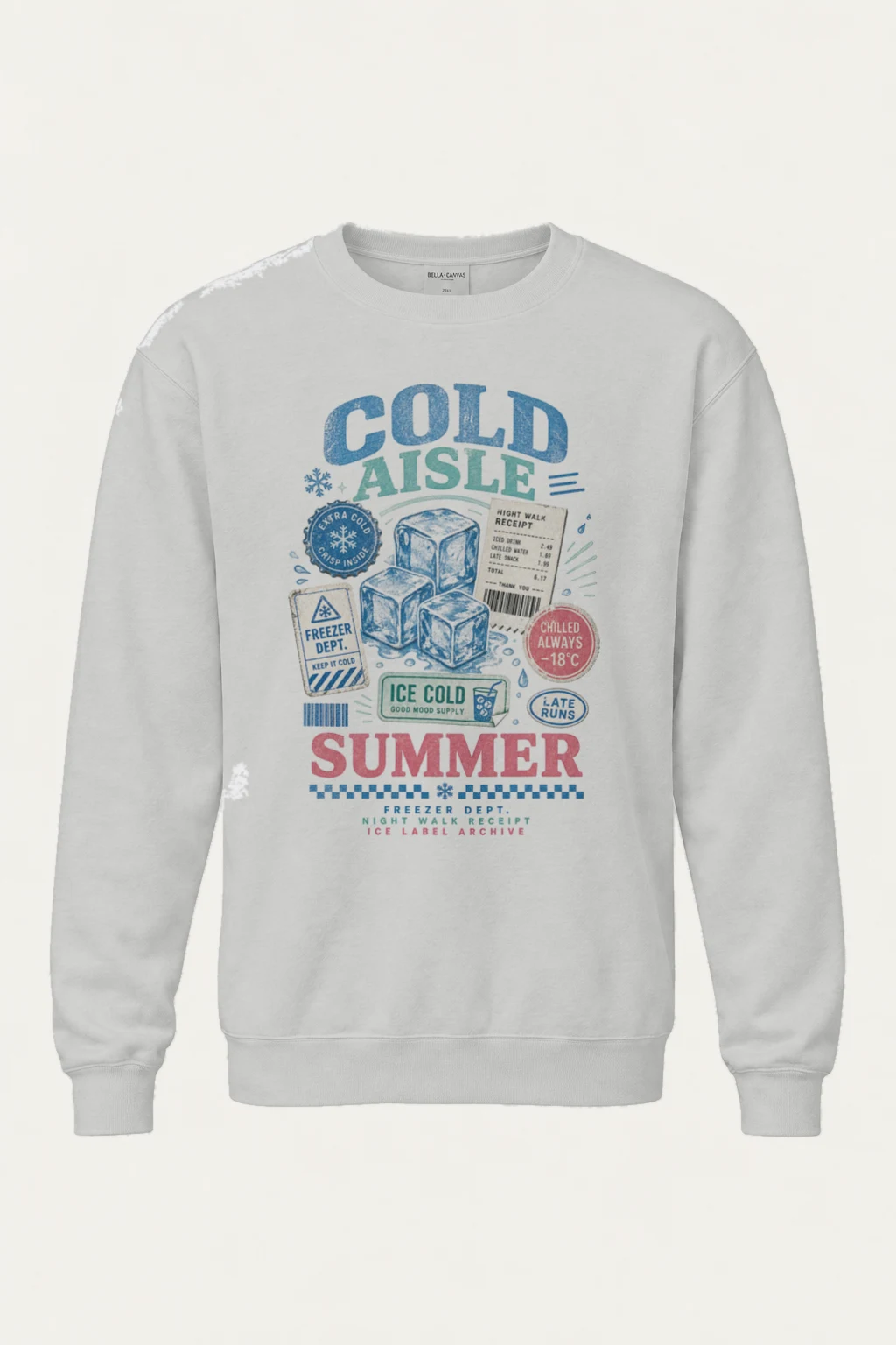"Extra Cold Aisle" Unisex Sponge Fleece Crewneck Sweatshirt | Bella + Canvas 3901