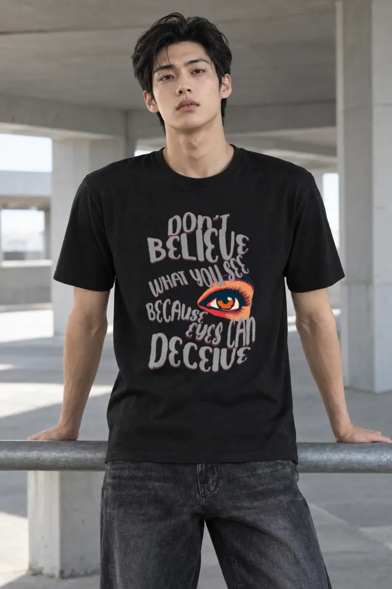 "Eyes Can Deceive" Heavyweight Unisex Crewneck T-shirt