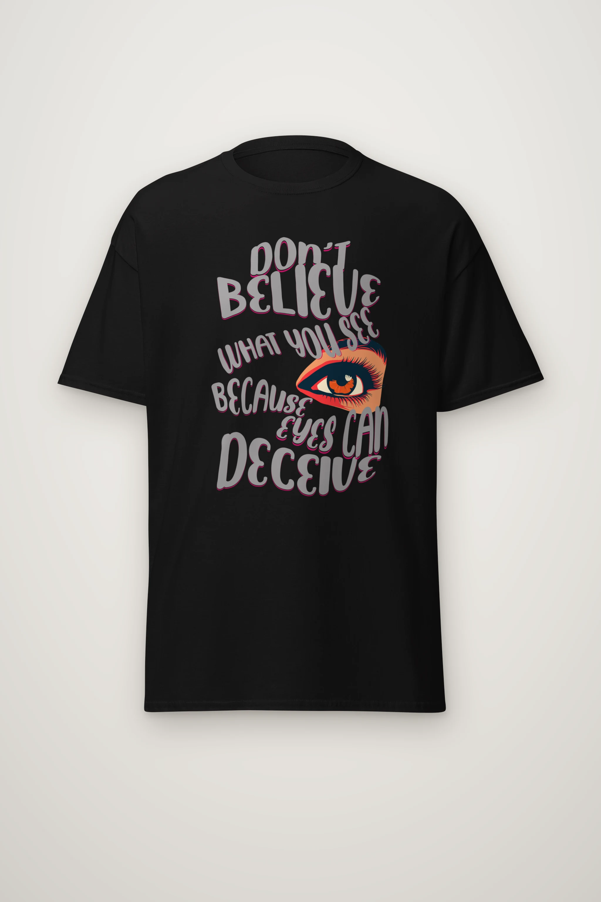 "Eyes Can Deceive" Heavyweight Unisex Crewneck T-shirt