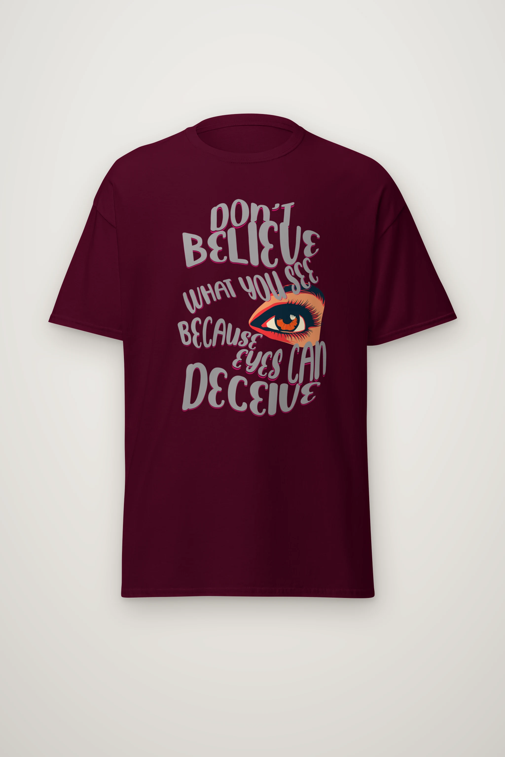 "Eyes Can Deceive" Heavyweight Unisex Crewneck T-shirt