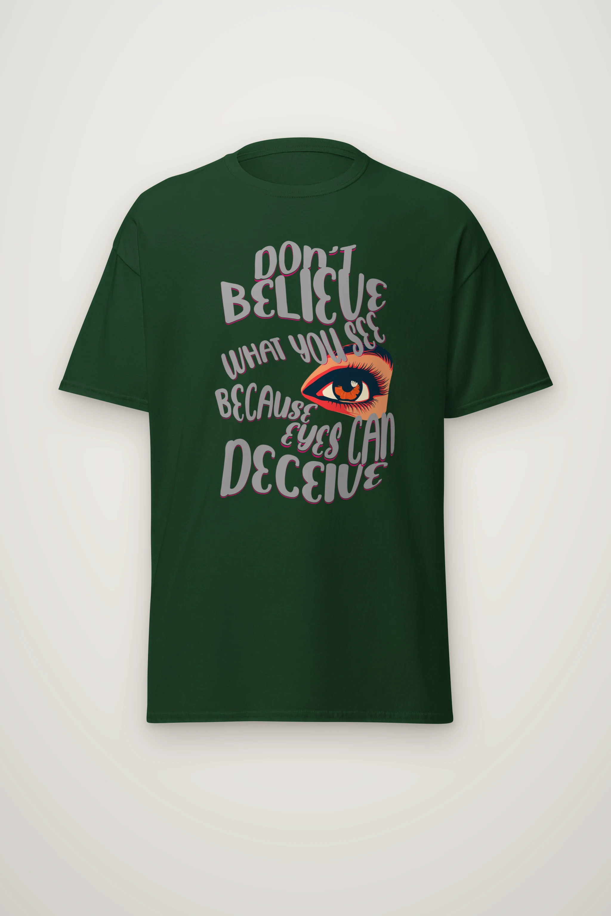 "Eyes Can Deceive" Heavyweight Unisex Crewneck T-shirt