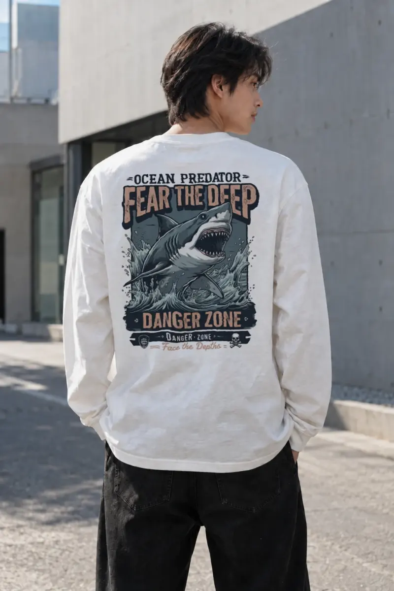 “Face The Depths” Unisex Longsleeve T-shirt | Gildan 2400