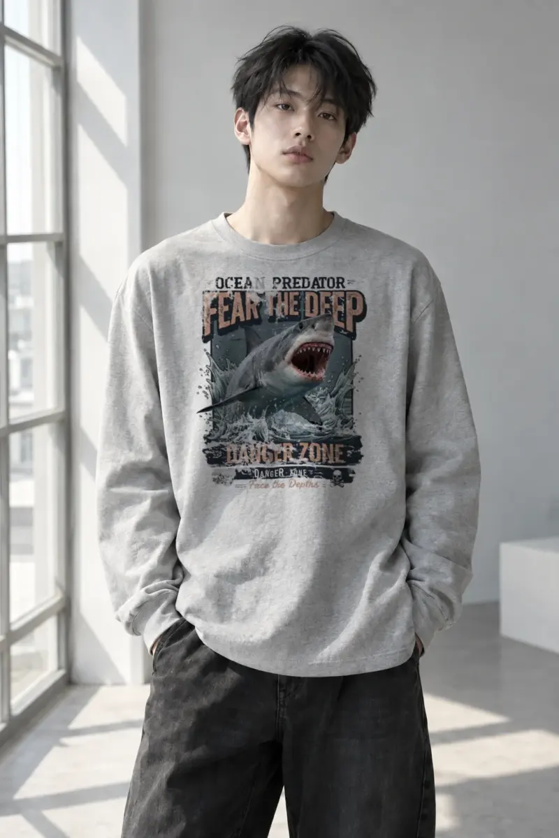 “Face The Depths” Unisex Longsleeve T-shirt | Gildan 2400