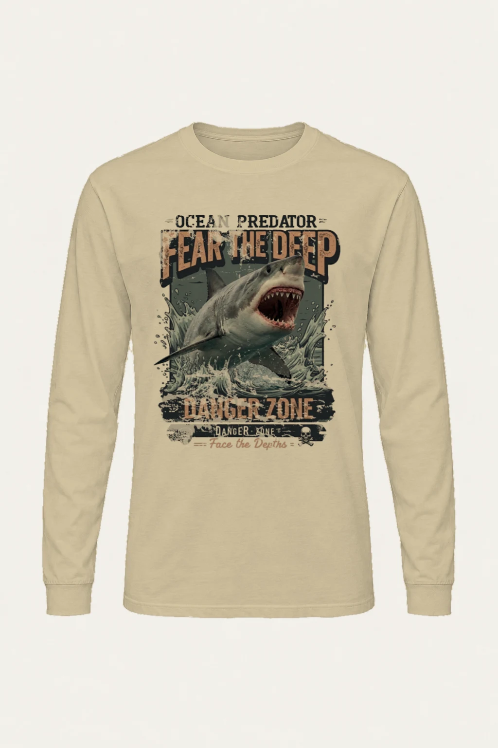 "Face The Depths" Unisex Longsleeve T-shirt | Gildan 2400