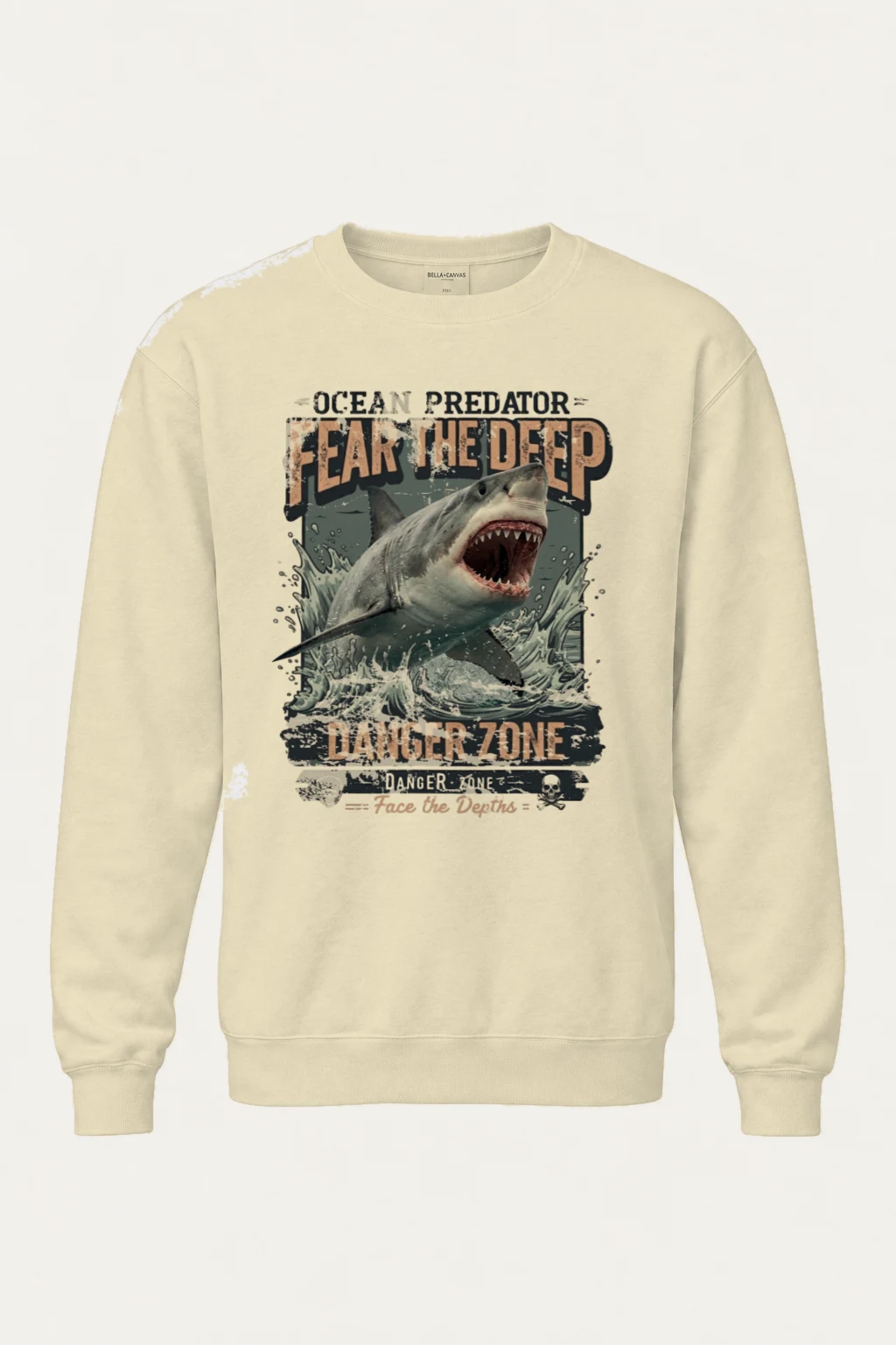 "Face The Depths" Unisex Sponge Fleece Crewneck Sweatshirt | Bella + Canvas 3901