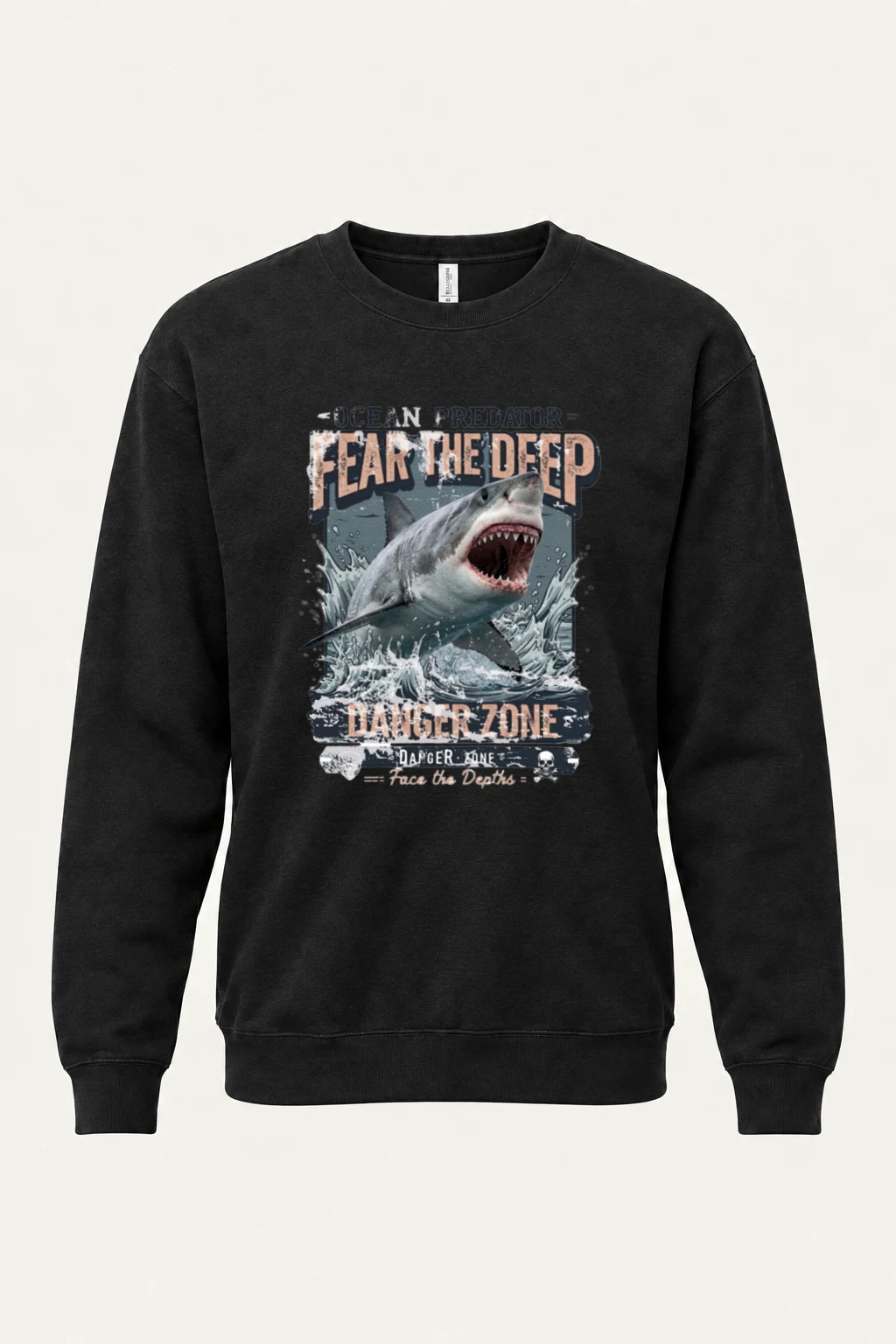 "Face The Depths" Unisex Sponge Fleece Crewneck Sweatshirt | Bella + Canvas 3901