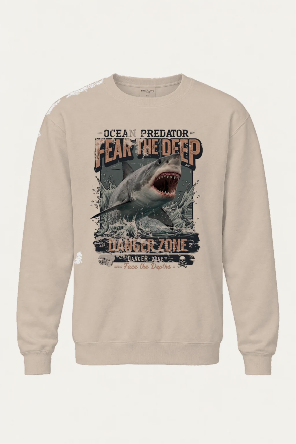 "Face The Depths" Unisex Sponge Fleece Crewneck Sweatshirt | Bella + Canvas 3901