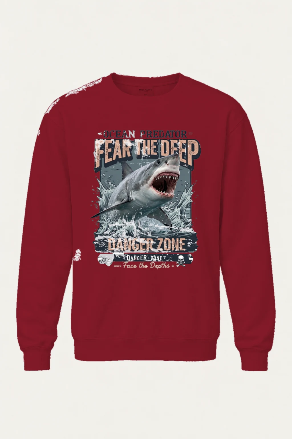 "Face The Depths" Unisex Sponge Fleece Crewneck Sweatshirt | Bella + Canvas 3901