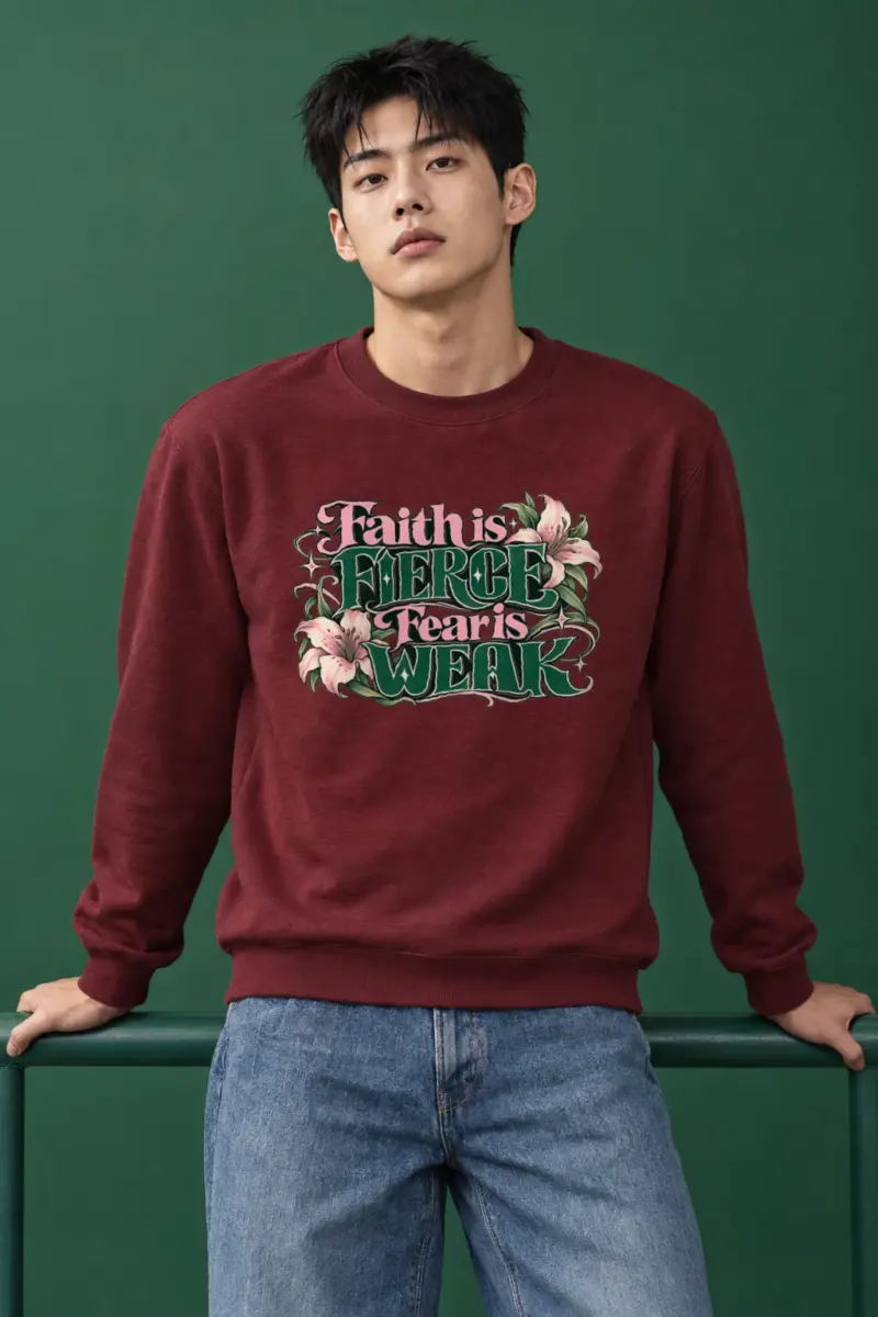 "Faith Is Fierce" Heavy Blend Unisex Crewneck Sweatshirt