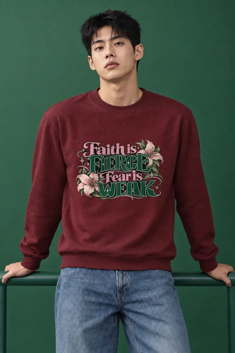 "Faith Is Fierce" Heavy Blend Unisex Crewneck Sweatshirt