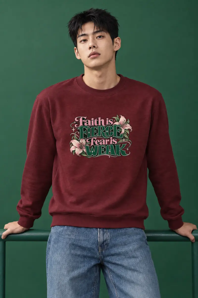 "Faith Is Fierce" Heavy Blend Unisex Crewneck Sweatshirt