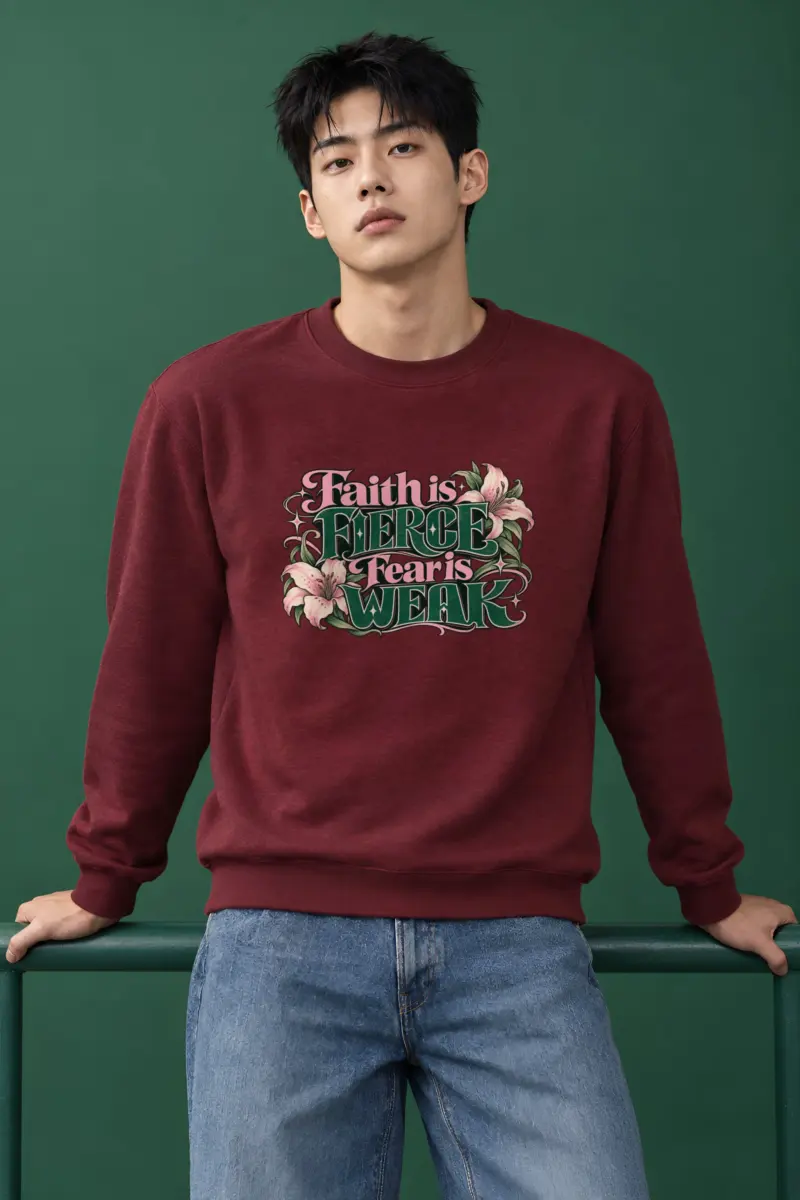 "Faith Is Fierce" Heavy Blend Unisex Crewneck Sweatshirt