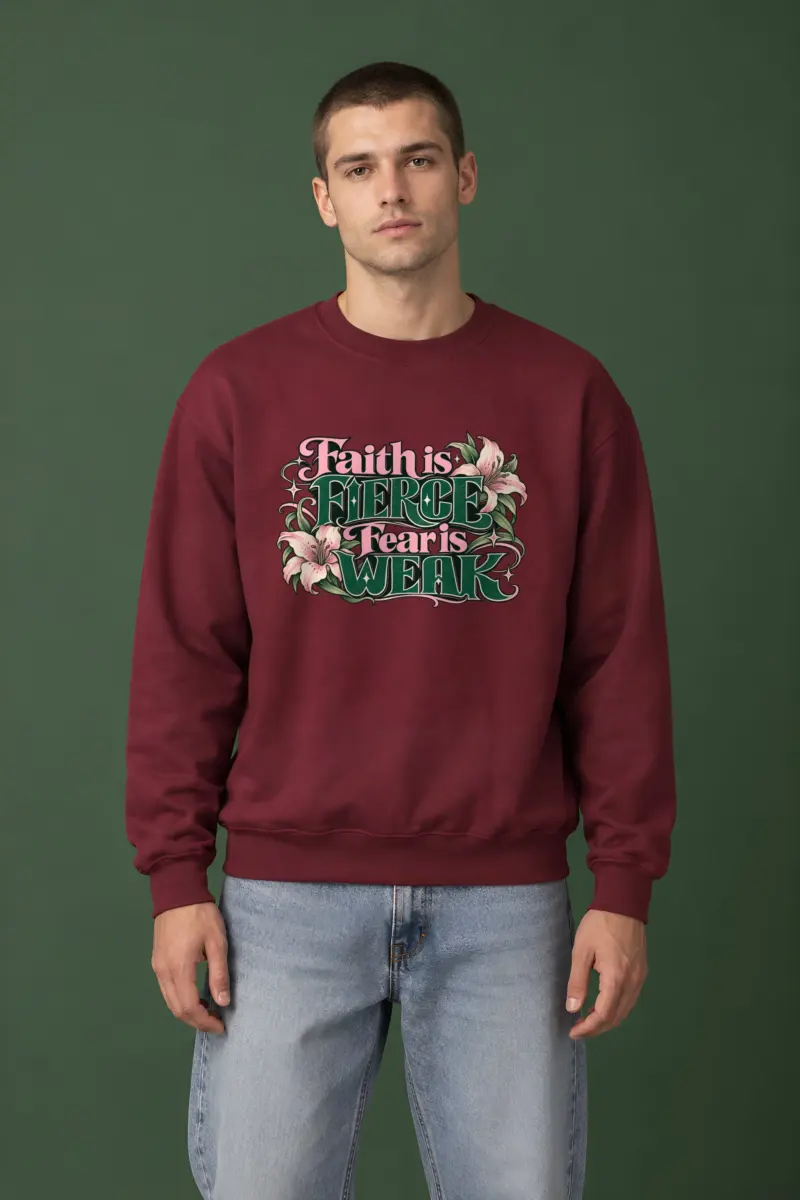 "Faith Is Fierce" Heavy Blend Unisex Crewneck Sweatshirt